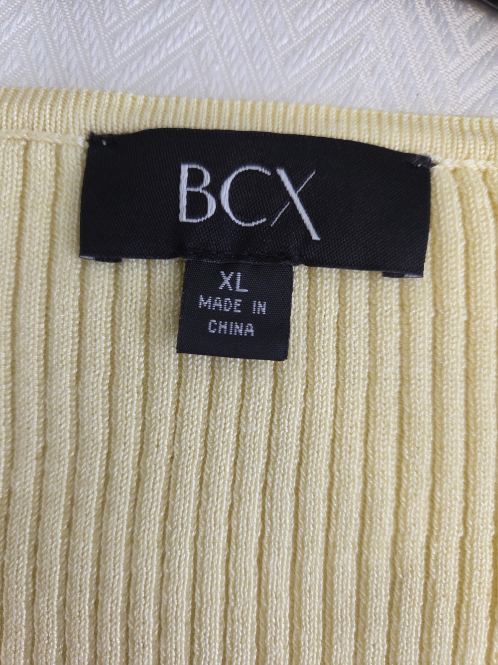 BCX Pale Yellow Ribbed Button-Front Cardigan - Picture 5 of 5
